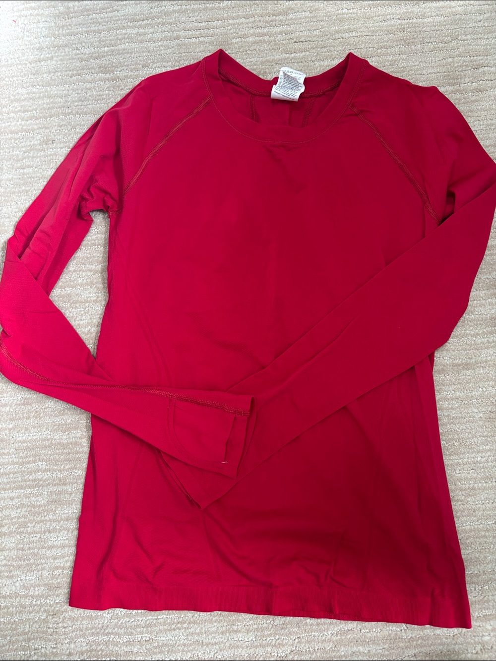 Athleta Long Sleeve Crew Top - Red